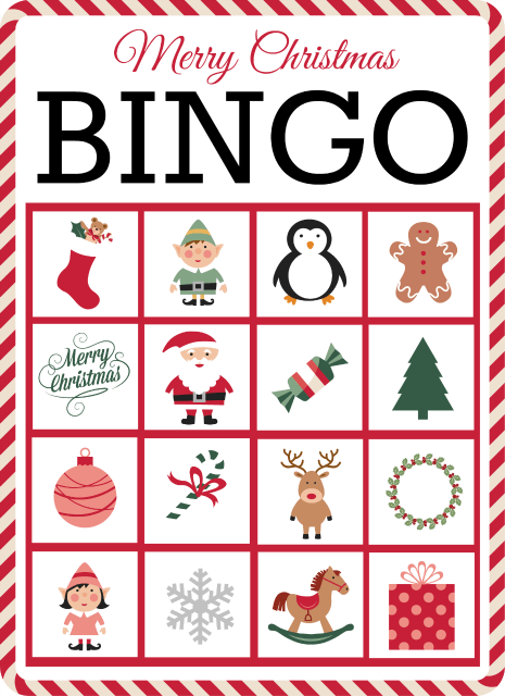 Christmas bingo game to print